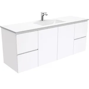 Vanessa Fingerpull Gloss White 1500 Single Bowl Wall-Hung Vanity by Fienza, a Vanities for sale on Style Sourcebook