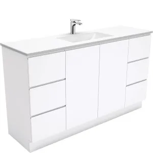 Vanessa Fingerpull Gloss White 1500 Single Bowl Vanity On Kickboard by Fienza, a Vanities for sale on Style Sourcebook