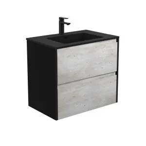 Montana Amato 750 Industrial Wall-Hung Vanity, Satin Black Panels by Fienza, a Vanities for sale on Style Sourcebook