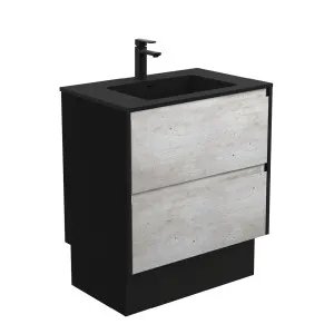 Montana Amato 750 Industrial Vanity On Kick, Satin Black Panels by Fienza, a Vanities for sale on Style Sourcebook