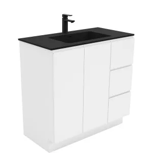 Montana Fingerpull Gloss White 900 Vanity On Kickboard by Fienza, a Vanities for sale on Style Sourcebook