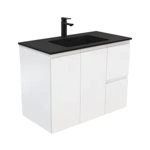 Montana Fingerpull Satin White 900 Wall-Hung Vanity by Fienza, a Vanities for sale on Style Sourcebook