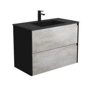 Montana Amato 900 Industrial Wall-Hung Vanity, Satin Black Panels by Fienza, a Vanities for sale on Style Sourcebook