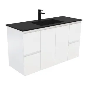 Montana Fingerpull Satin White 1200 Wall-Hung Vanity by Fienza, a Vanities for sale on Style Sourcebook