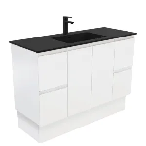 Montana Fingerpull Satin White 1200 Vanity On Kickboard by Fienza, a Vanities for sale on Style Sourcebook