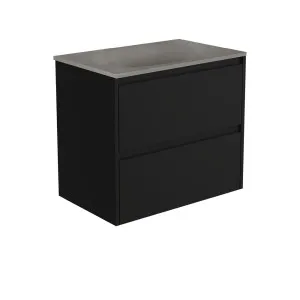 Satori Amato 750 Satin Black Wall-Hung Vanity, Satin Black Panels by Fienza, a Vanities for sale on Style Sourcebook