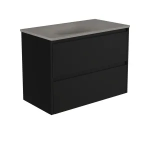 Satori Amato 900 Satin Black Wall-Hung Vanity, Satin Black Panels by Fienza, a Vanities for sale on Style Sourcebook