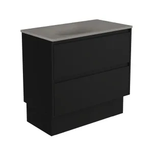 Satori Amato 900 Satin Black Vanity On Kick, Satin Black Panels by Fienza, a Vanities for sale on Style Sourcebook