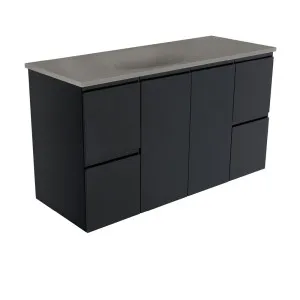 Satori Fingerpull 1200 Satin Black Wall-Hung Vanity by Fienza, a Vanities for sale on Style Sourcebook