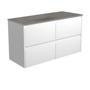 Satori Amato 1200 Satin White Wall-Hung Vanity, Satin White Panels by Fienza, a Vanities for sale on Style Sourcebook