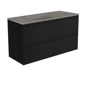 Satori Amato 1200 Satin Black Wall-Hung Vanity, Satin Black Panels by Fienza, a Vanities for sale on Style Sourcebook