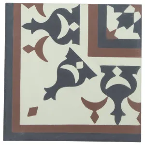 Toulon 20x20cm Corner Encaustic Tile, Multi Colour by Schots Home Emporium, a Encaustic Tiles for sale on Style Sourcebook