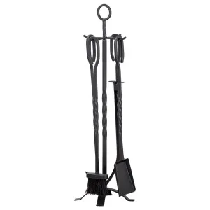 Fenley 5-Pce 21x81cm Fire Tools, Black by Schots Home Emporium, a Fireplaces & Accessories for sale on Style Sourcebook