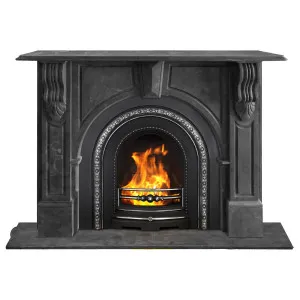 Evandale Arched Limestone Mantel, Belgium Black by Schots Home Emporium, a Fireplaces & Accessories for sale on Style Sourcebook