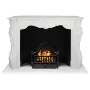 Marseilles Marble Mantel, White by Schots Home Emporium, a Fireplaces for sale on Style Sourcebook