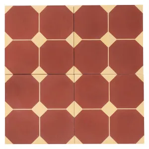 Sorrell 20x20x1.6cm Feature Encaustic Tile, Red &amp; Beige by Schots Home Emporium, a Encaustic Tiles for sale on Style Sourcebook