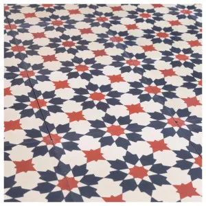 Toulon 20x20 Cement Encaustic Tile, Grey Beige &amp; Red by Schots Home Emporium, a Encaustic Tiles for sale on Style Sourcebook