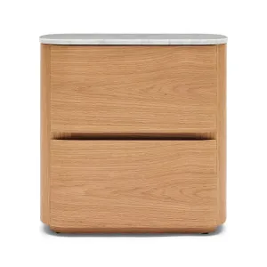 Alza Bedside Natural Carrara Marble by Horgans, a Bedside Tables for sale on Style Sourcebook