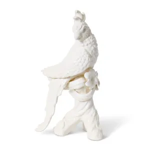 Cockatoo on Log Sculpture - 23 x 14 x 39cm by null, a Statues & Ornaments for sale on Style Sourcebook