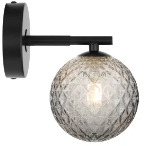 Telbix Felton Black 1 Light Wall Light Smoke Tear by Telbix, a Outdoor Lighting for sale on Style Sourcebook