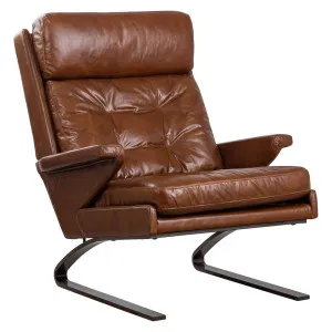 Marcel Leather Armchair, Havana Brown by Schots Home Emporium, a Chairs for sale on Style Sourcebook