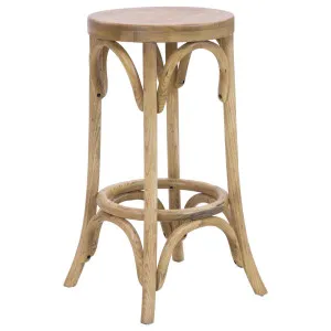 Charlotte 65cm Elm Wood Antique Tan Counter Stool by Schots Home Emporium, a Bar Stools for sale on Style Sourcebook