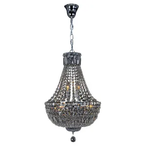 Medium Classique 5Lt Basket Chandelier, Chrome by Lighting Inspirations, a Chandeliers for sale on Style Sourcebook