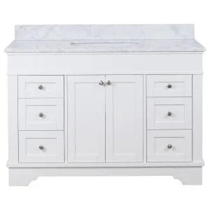 Fremont Marble Top Single Large Vanity, White by Schots Home Emporium, a Vanities for sale on Style Sourcebook