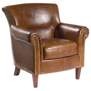 Lodge Leather Armchair, Vintage Cigar by Schots Home Emporium, a Chairs for sale on Style Sourcebook