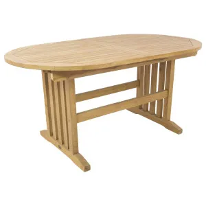 Auckland Extendable Teak Umbrella Table Natural by Schots Home Emporium, a Tables for sale on Style Sourcebook