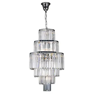 Celestial 6 Tier 9Lt Pendant Light, Chrome by Lighting Inspirations, a Chandeliers for sale on Style Sourcebook