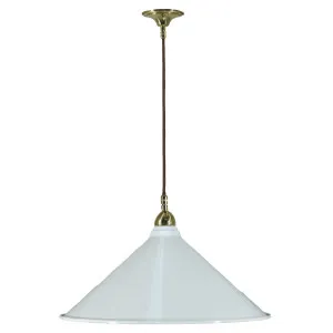 39cm Edwardian Cloth Cord Suspension in White, PB by Lighting Inspirations, a Lighting for sale on Style Sourcebook