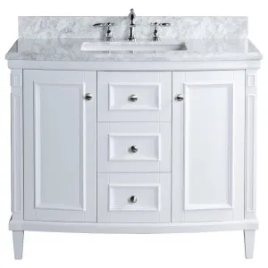 Montana Marble Top Medium Single Vanity, White by Schots Home Emporium, a Vanities for sale on Style Sourcebook