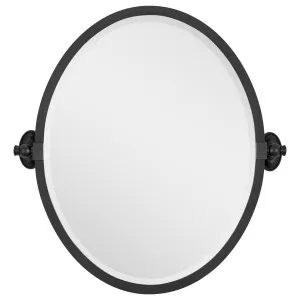 Leda Oval 48x60cm Tilt Mirror, Matte Black by Schots Home Emporium, a Bathroom Storage Cabinets for sale on Style Sourcebook