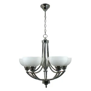 Houston 5Lt/5 Arm Pendant Light, Chrome by Lighting Inspirations, a Lighting for sale on Style Sourcebook