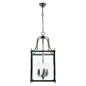 Medium Michigan 3Lt Lantern Pendant Light, Chrome by Lighting Inspirations, a Lighting for sale on Style Sourcebook