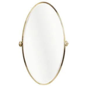 Leda 50x100cm Oval Tilt Mirror, Brushed Brass by Schots Home Emporium, a Bathroom Storage Cabinets for sale on Style Sourcebook