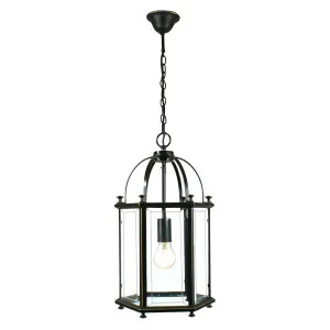 Small Country 1Lt Lantern Pendant Light, Bronze by Lighting Inspirations, a Lighting for sale on Style Sourcebook