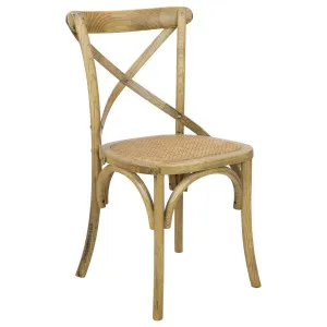 Charlotte Cross Back Birch Wood Antique Tan Dining Chair by Schots Home Emporium, a Dining Chairs for sale on Style Sourcebook