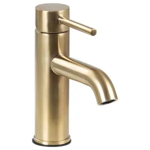 Tipton Low Basin Tap Mixer Satin Brass PVD by Schots Home Emporium, a Bathroom Taps & Mixers for sale on Style Sourcebook