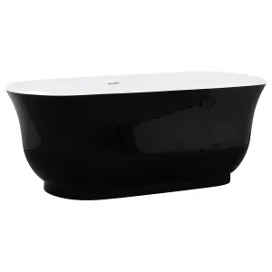 Marietta 150cm Freestanding Acrylic Black &amp; White Bath w/ White Overflow &amp; Waste by Schots Home Emporium, a Basins for sale on Style Sourcebook