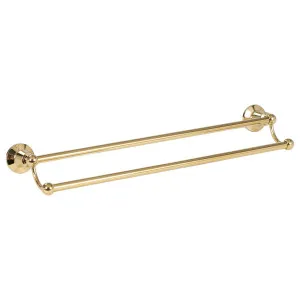 Noosa Double Towel Rail 600mm Gold PVD by Schots Home Emporium, a Towel Rails for sale on Style Sourcebook