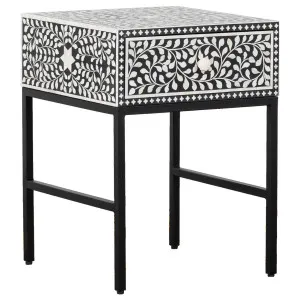 Idris 45x45x50cm Bone Inlay Bedside Table by Schots Home Emporium, a Side Table for sale on Style Sourcebook