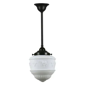 Senator Opal Matt 8&quot; Shade w 3/4&quot; x 1/2m Black Rod Pendant by Lighting Inspirations, a Lighting for sale on Style Sourcebook