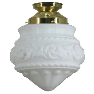 Premier Opal Matt 8&quot; Shade w 4 1/4&quot; Brass Batten Fix Light by Lighting Inspirations, a Lighting for sale on Style Sourcebook