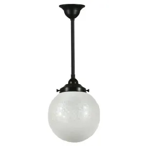 Sheffield 8&quot; Shade w 3/4&quot; x 1/2m Black Rod Pendant by Lighting Inspirations, a Lighting for sale on Style Sourcebook