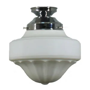 Derby Opal Matt 9&quot; Shade w 4 1/4&quot; Chrome Batten Fix Light by Lighting Inspirations, a Lighting for sale on Style Sourcebook