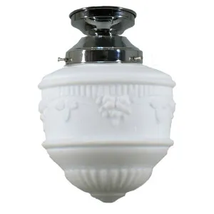 Senator Opal Matt 8&quot; Shade w 4 1/4&quot; Chrome Batten Fix Light by Lighting Inspirations, a Lighting for sale on Style Sourcebook