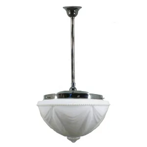 Empire Opal Matt 14&quot; Shade w 3/4&quot; x 1/2m Chrome Rod Pendant by Lighting Inspirations, a Lighting for sale on Style Sourcebook