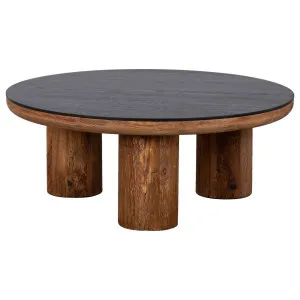 Knoxville 92cm Reclaimed Pine Round Coffee Table, Black by Schots Home Emporium, a Coffee Table for sale on Style Sourcebook